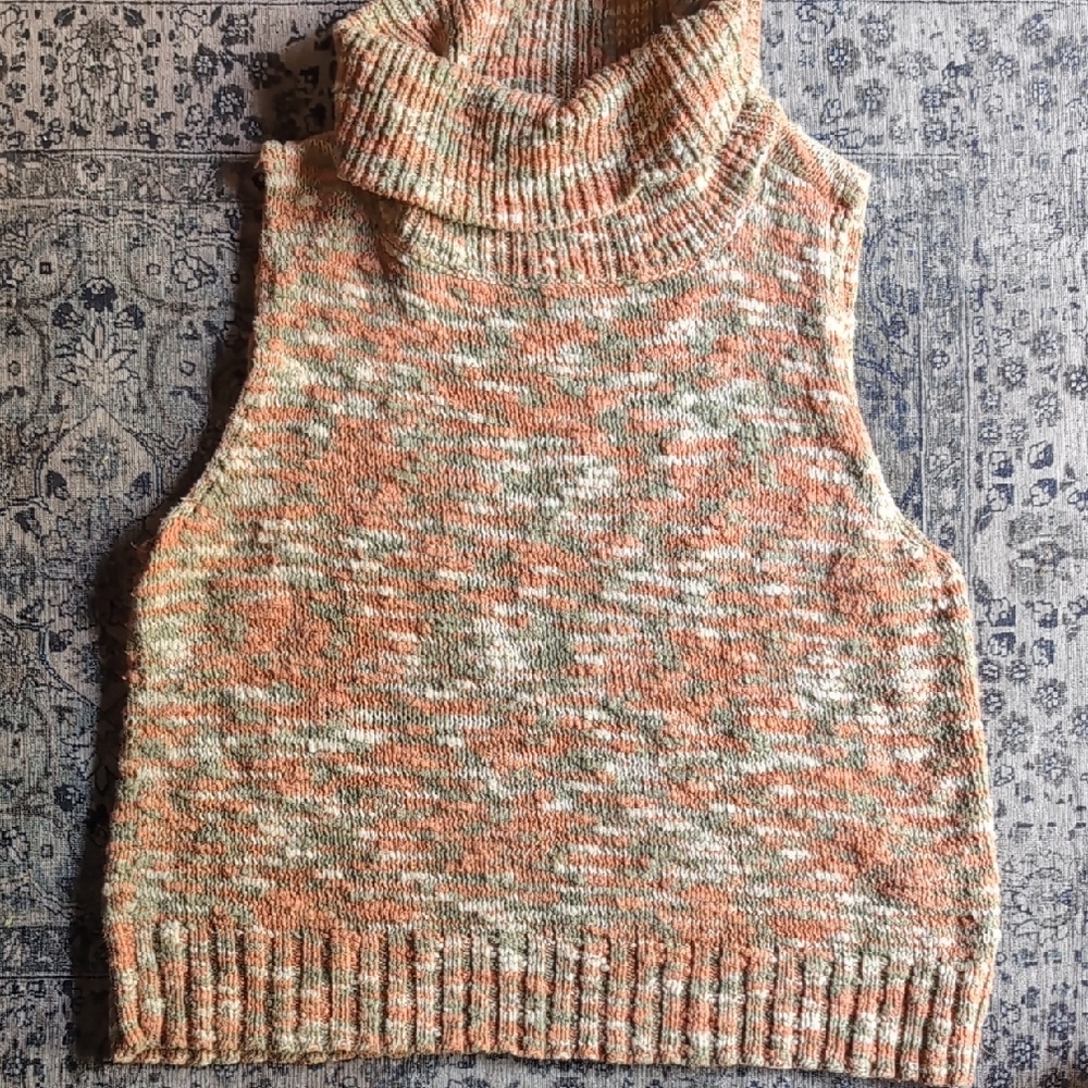 Vintage 100% Cotton Monteray Bay XL Short Sleeve Cowl Neck  Tank Natural Fibers